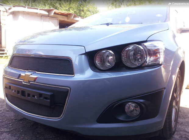 Защита радиатора "Standart" Chevrolet Aveo (2011-2015) верх, чёрная купить недорого с доставкой в Саров
