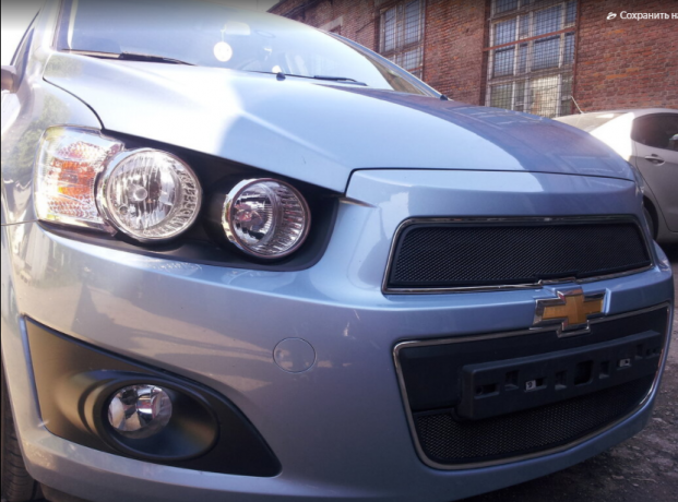 Защита радиатора "Standart" Chevrolet Aveo (2011-2015) верх, чёрная купить недорого с доставкой в Саров