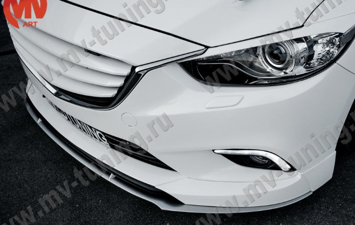 Сплиттер переднего бампера под клыки № 1 "SkyActivSport" для Mazda 6 (2013-н.в.) купить недорого с доставкой в Саров