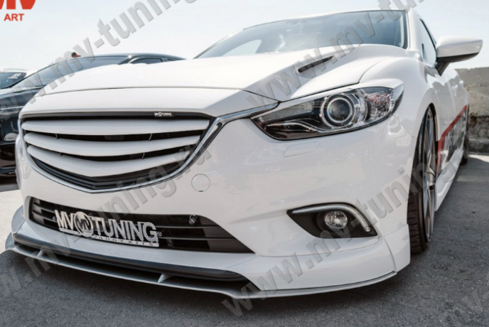 Сплиттер переднего бампера под клыки № 1 "SkyActivSport" для Mazda 6 (2013-н.в.) купить недорого с доставкой в Саров