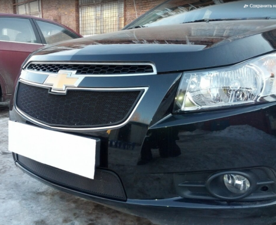 Защита радиатора "Standart" Chevrolet Cruze (2008-2013) верх, чёрная купить недорого с доставкой в Саров