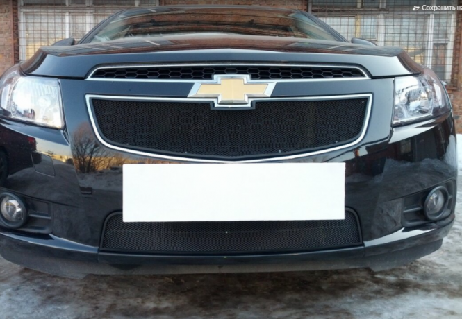 Защита радиатора "Standart" Chevrolet Cruze (2008-2013) верх, чёрная купить недорого с доставкой в Саров