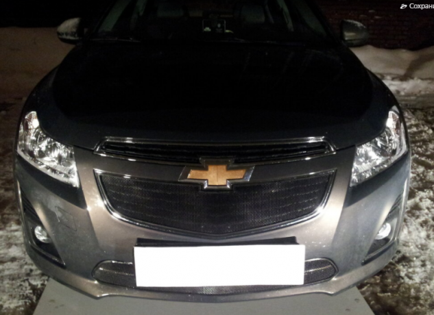 Защита радиатора "Standart" Chevrolet Cruze (2012-2015) верх, чёрная купить недорого с доставкой в Саров