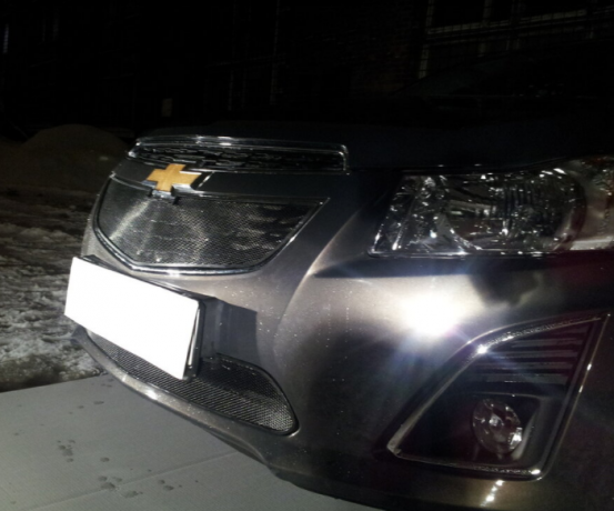 Защита радиатора "Standart" Chevrolet Cruze (2012-2015) верх, чёрная купить недорого с доставкой в Саров