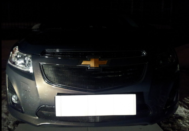 Защита радиатора "Standart" Chevrolet Cruze (2012-2015) верх, чёрная купить недорого с доставкой в Саров