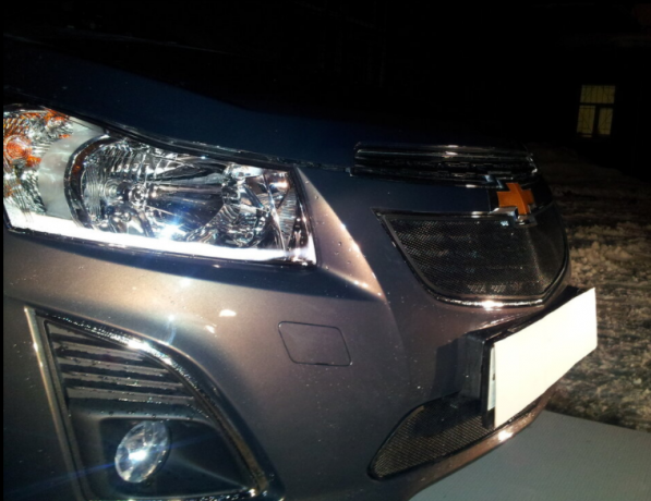 Защита радиатора "Standart" Chevrolet Cruze (2012-2015) верх, чёрная купить недорого с доставкой в Саров
