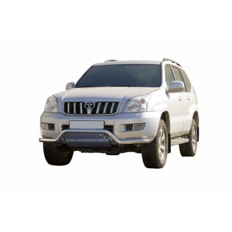 Кенгурин «Волна» с дополнительной защитой двигателя (d63,5) для Toyota Land Cruiser Prado120 (2002-2009)(Окрашенное) купить недорого с доставкой в Саров