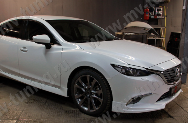Клыки (накладки) переднего бампера "SkyActivSport" var №3 для Mazda 6 (2015-н.в.) купить недорого с доставкой в Саров