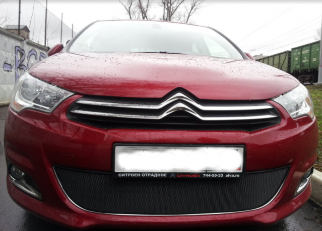 Защита радиатора "Standart" Citroen C4 (2010-2015) чёрная купить недорого с доставкой в Саров