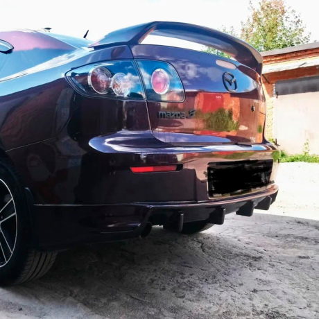 Накладка (юбка) на задний бампер Mazda 3 седан (2003-2009) купить недорого с доставкой в Саров
