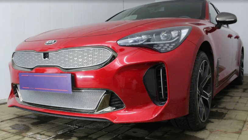 Защита радиатора "PREMIUM" Kia Stinger (2017-н.в.) низ, хром купить недорого с доставкой в Саров