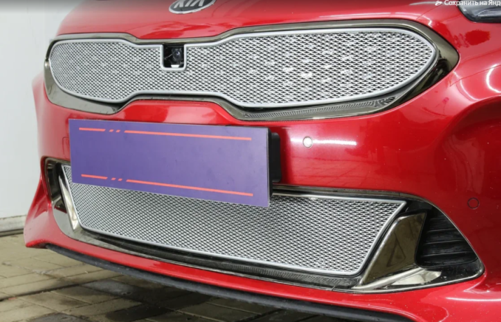 Защита радиатора "PREMIUM" Kia Stinger (2017-н.в.) низ, хром купить недорого с доставкой в Саров