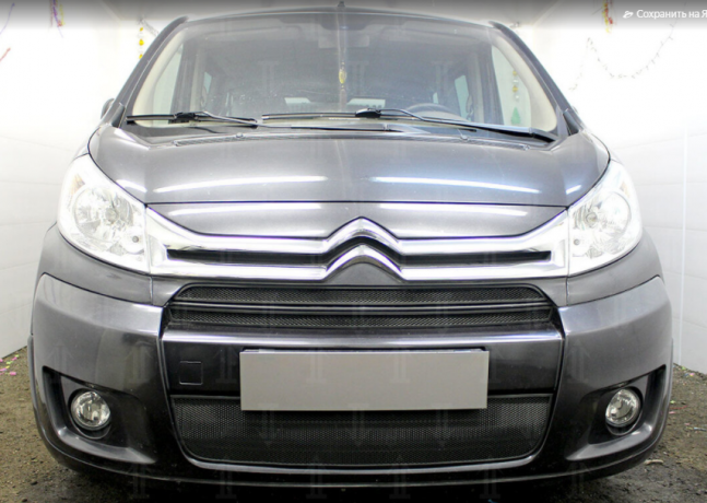 Защита радиатора "Standart" Citroen Jumpy рестайлинг (2012-2017) верх, чёрная купить недорого с доставкой в Саров