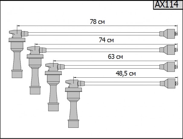 Провода высоковольтные для Hyundai Trajet, Santa Fe, Sonata, Sonata IV; Mitsubishi Lancer, Galant (27501-38B00) купить недорого с доставкой в Саров