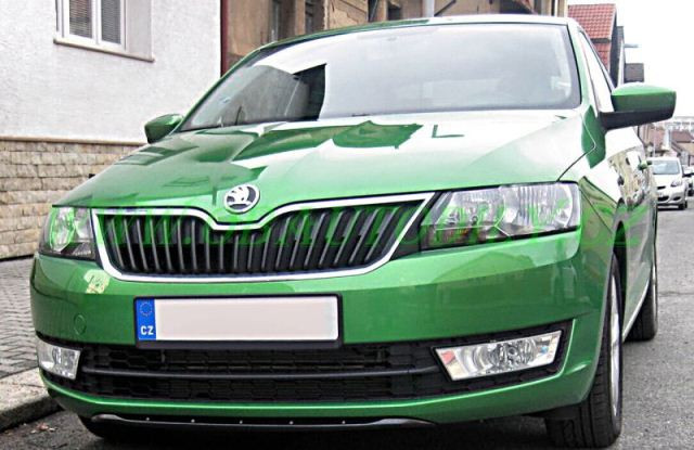 Спойлер переднего бампера (текстурный пластик) для Skoda Rapid (2012-н.в.) купить недорого с доставкой в Саров