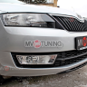 Спойлер переднего бампера (текстурный пластик) для Skoda Rapid (2012-н.в.) купить недорого с доставкой в Саров