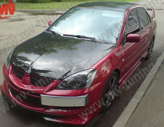 Крепление гос. номера в стиле "EVO" (текстурный пластик) для Mitsubishi Lancer IX (2003-2009) купить недорого с доставкой в Саров