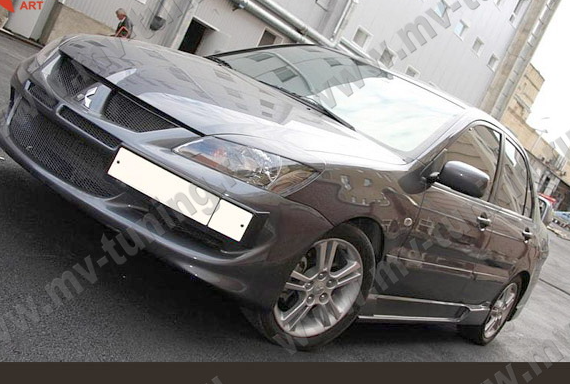 Крепление гос. номера в стиле "EVO" (текстурный пластик) для Mitsubishi Lancer IX (2003-2009) купить недорого с доставкой в Саров