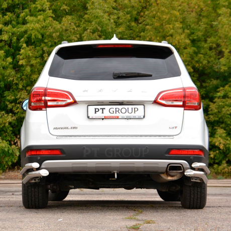 Защита заднего бампера двойная угловая d63/51мм (НПС) HAVAL H6 (2014-н.в.) купить недорого с доставкой в Саров
