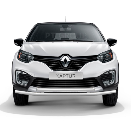 Защита переднего бампера двойная d63/63мм (НПС) RENAULT Kaptur (2016-н.в.) купить недорого с доставкой в Саров