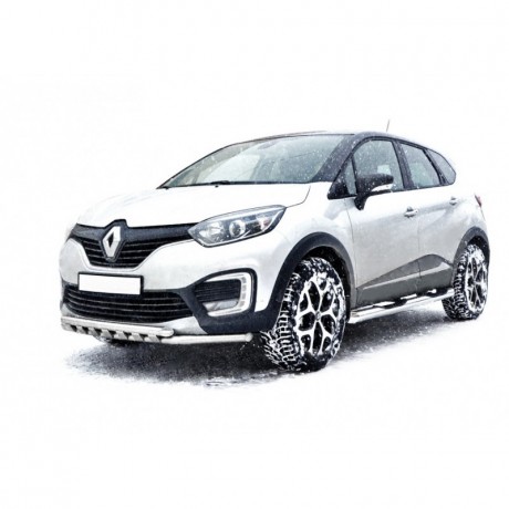 Защита порогов «Труба с проступью» (d76) для Renault Kaptur (2016-н.в.)(Окрашенное) купить недорого с доставкой в Саров
