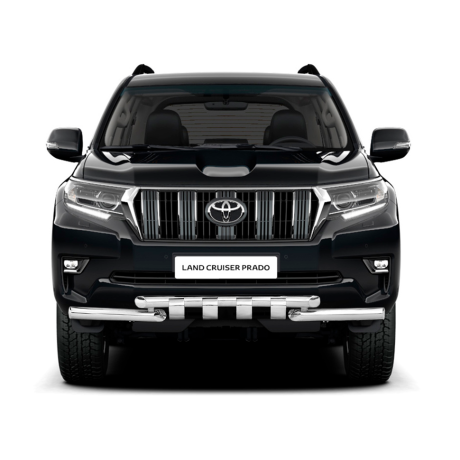 Защита переднего бампера двойная с зубьями d63/63мм (НПС) TOYOTA LAND CRUISER PRADO 150 (2017-н.в.) купить недорого с доставкой в Саров