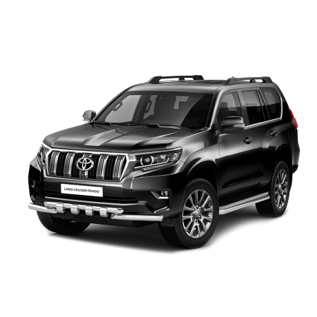 Защита переднего бампера двойная с зубьями d63/63мм (НПС) TOYOTA LAND CRUISER PRADO 150 (2017-н.в.) купить недорого с доставкой в Саров