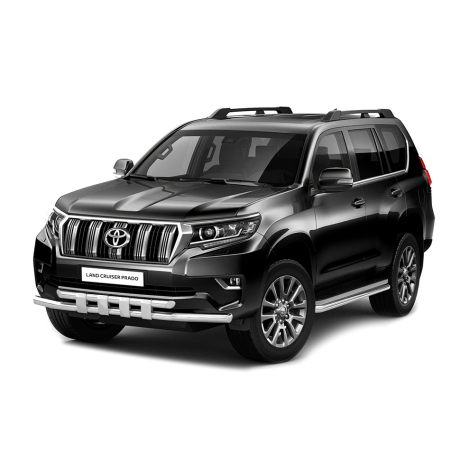 Защита переднего бампера двойная с пластинами d63/63мм (НПС) TOYOTA LAND CRUISER PRADO 150 (2017-н.в.) купить недорого с доставкой в Саров
