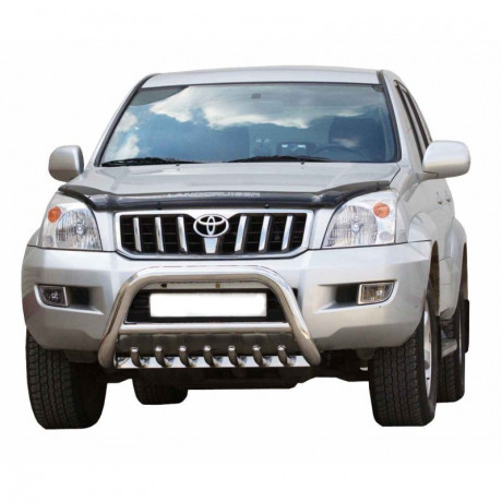Кенгурин «Низкий» с защитой двигателя (d63.5) для Toyota Land Cruiser Prado 120 (2002-2009)(Окрашенное) купить недорого с доставкой в Саров