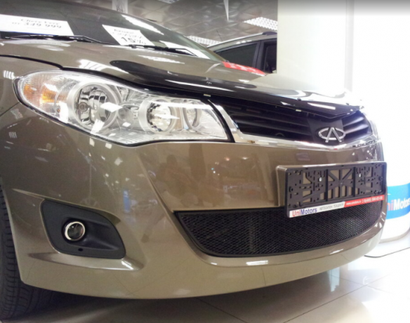 Защита радиатора "Standart" Chery Bonus, Very (2011-2016) чёрная купить недорого с доставкой в Саров