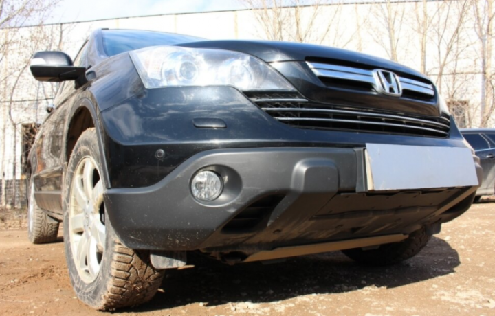 Защита радиатора "Standart" Honda CR-V (2007-2010) чёрная купить недорого с доставкой в Саров