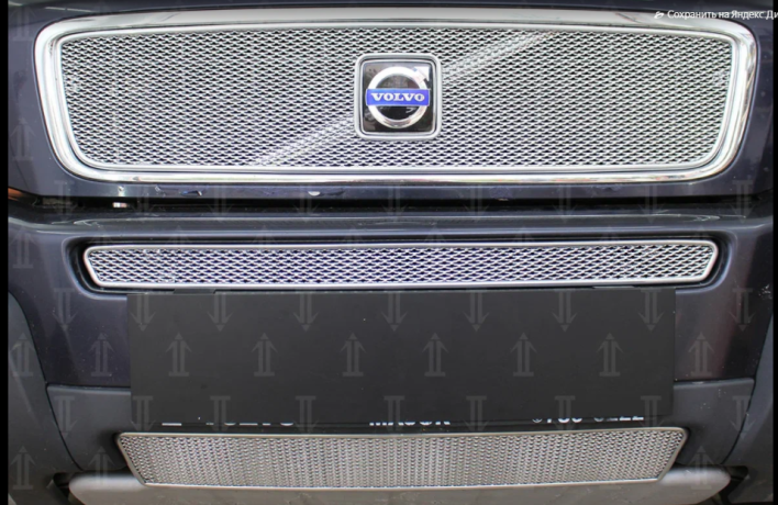 Защита радиатора "PREMIUM" Volvo XC90 (2002-2006) верх, хром купить недорого с доставкой в Саров